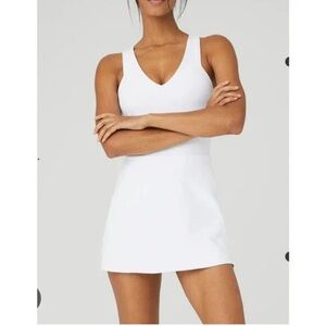 Alo Yoga Airbrush Real Tennis Dress in WHITE XS